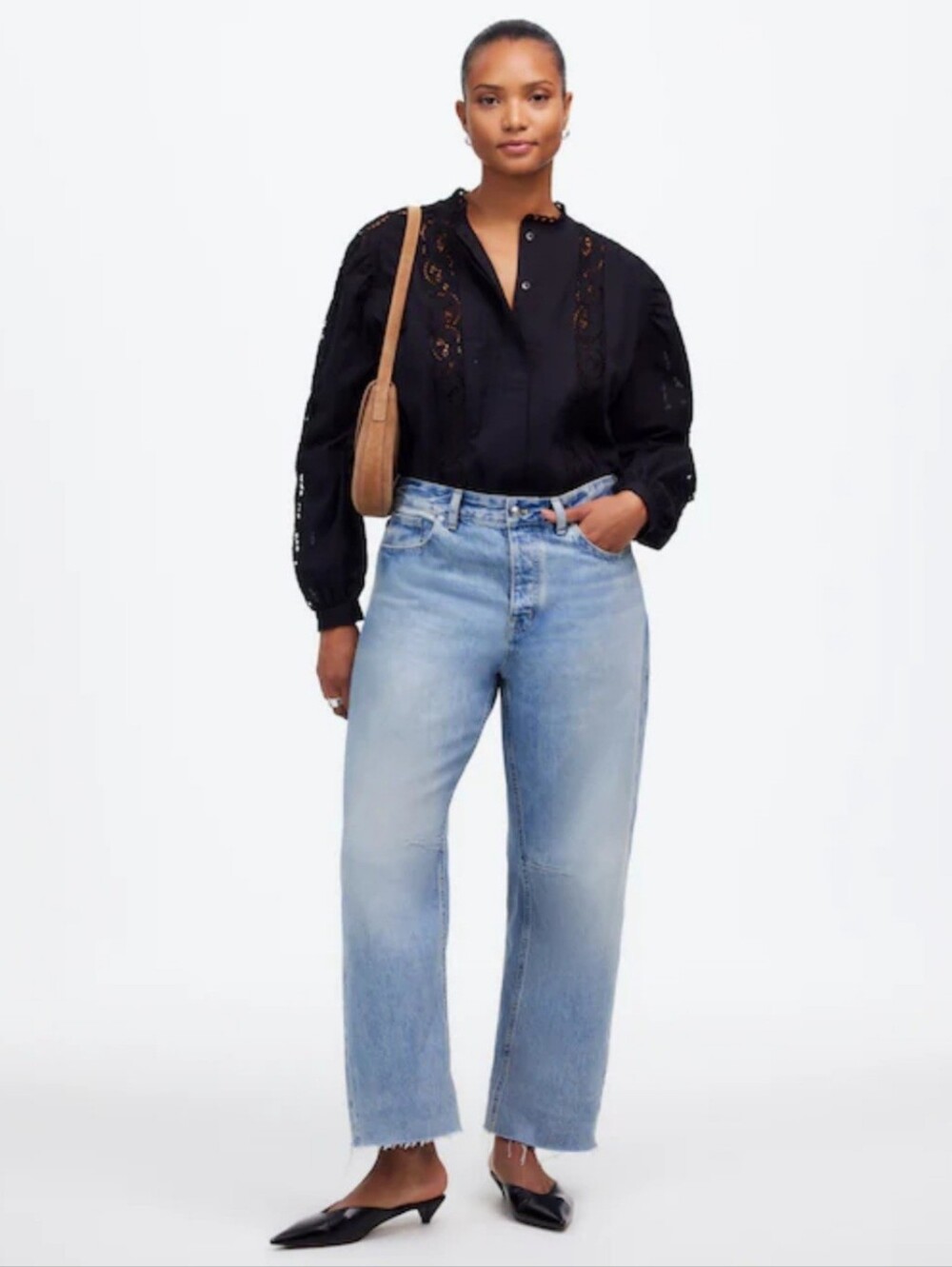 Madewell The Curvy Darted Barrel-Leg Jean